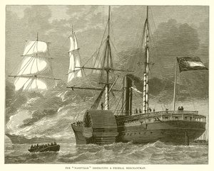 O Nashville destruindo um Merchantman Federal