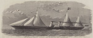 O Novo Clipper Navio a Vapor "Ly-Ee-Moon", construído para o comércio do ópio (gravura) de English School