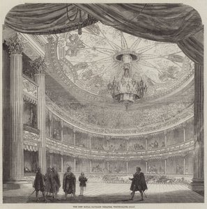 O Novo Teatro do Pavilhão Real, Whitechapel-Road (gravura) de English School