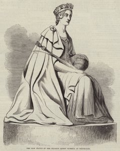 A Nova Estátua de Sua Majestade a Rainha Vitória em Edimburgo (gravura) de English School