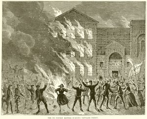 The No Popery Rioters queimando Prisão de Newgate de English School