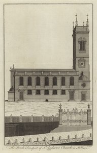 A perspectiva do norte da igreja de St Andrews em Holborn