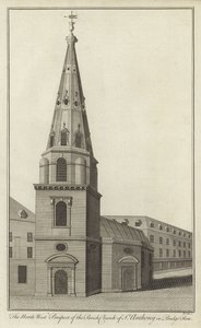 O North West Prospect da Igreja Paroquial de Santo Antônio em Budge Row, Londres