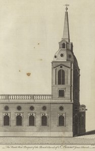 A North West Prospect da Igreja Paroquial de St Benet Gracechurch, Londres