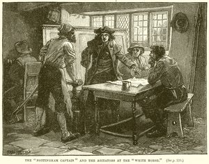 O capitão de Nottingham e os agitadores no cavalo branco de English School