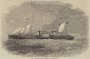 O navio a vapor "Connaught" da Ocean Mail Company (gravura) de English School
