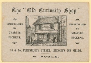A antiga loja de curiosidades, a Portsmouth Street, a Lincolns Inn Fields, em Londres; Revendedor de Papel Reciclado Poole de English School