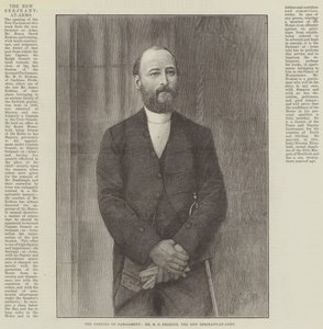 A Abertura do Parlamento, Sr. H D Erskine, o Novo Serjeant-at-Arms (gravura) de English School