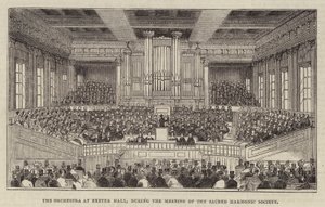 A Orquestra em Exeter Hall, durante o Encontro da Sociedade Harmônica Sagrada de English School