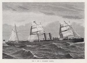 A Valetta P e O Steamship (gravura) de English School