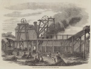 O Page Bank Colliery-Pit on Fire (gravura) de English School