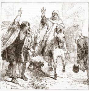 O núncio papal Chieregato em Nuremberg, ilustração da história do protestantismo por James Aitken Wylie (1808-1890), bar. 1878 de English School