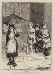 O Desastre de Park-Slip Colliery, Orphans (gravura) de English School