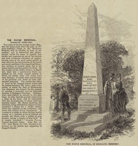 O Memorial Payne, no cemitério de Highgate (gravura) de English School