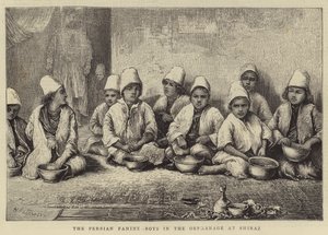 A fome persa, meninos no orfanato de Shiraz de English School