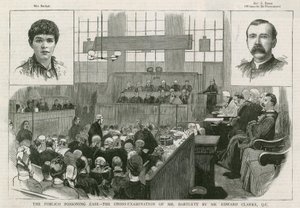 O caso de envenenamento Pimlico, o interrogatório do Sr. Bartlett pelo Sr. Edward Clarke QC de English School