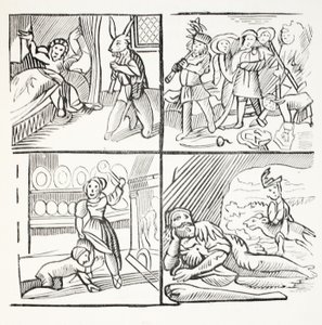 A história agradável de Jack Horner, ilustração dos Chap-livros do século XVIII por John Ashton, bar. 1882 de English School