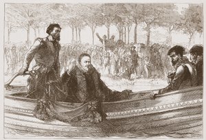 O Príncipe de Orange em sua barcaça a caminho de Bruxelas, ilustração da História do Protestantismo por James Aitken Wylie (1808-1890), pub. 1878 de English School