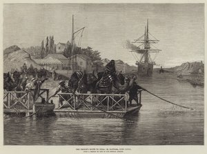 Rota do Príncipe para a Índia, El Kantara, Canal de Suez (gravura) de English School