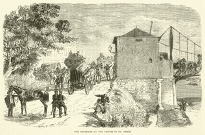 Os prussianos na ponte de St Denis, janeiro de 1871 de English School