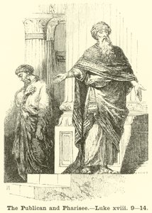 O publicano e fariseu, Lucas, xviii, 9, 14 de English School