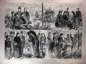 A Rainha no Wild West Show da Grande Exposição Americana, de, The Illustrated London News, 21 de maio de 1887 de English School
