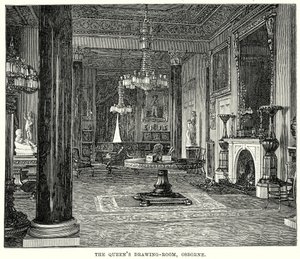 Der Salon der Königin, Osborne (Gravur) von English School
