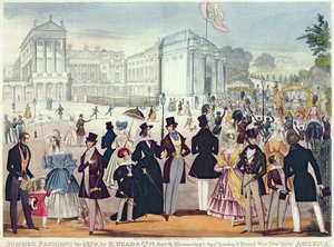 Retorno da Rainha da Câmara dos Lordes, 1839 (gravura com aquatint) de English School