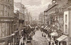 Visita da Rainha a Birmingham: The High Street, de &39;The Illustrated London News&39;, 2 de abril de 1887 de English School