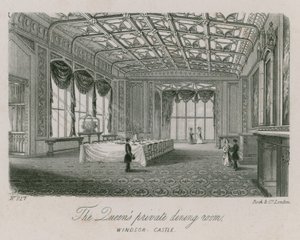 A sala de jantar privada do Queens no Castelo de Windsor de English School