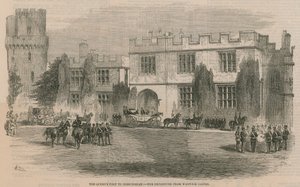 A visita das rainhas a Birmingham - a partida do castelo de Warwick de English School