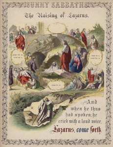 A Ascensão de Lázaro (gravura colorida) de English School