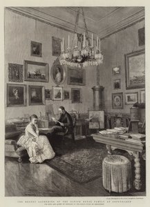 O Recente Encontro da Família Real Dinamarquesa em Copenhaga (gravura) de English School