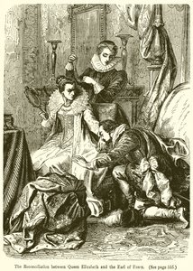 A reconciliação entre a rainha Elizabeth e o conde de Essex de English School