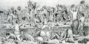 O Jantar dos reformadores, ilustração tirada do satírico, 1809 de English School