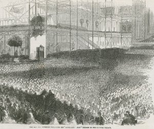 O Reverendo Charles Haddon Spurgeon pregando seu sermão do Dia da Humilhação no Palácio de Cristal de English School