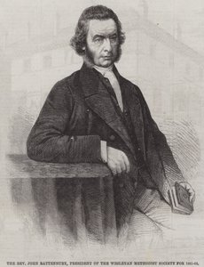O Reverendo John Rattenbury, Presidente da Wesleyan Methodist Society para 1861-62 (gravura) de English School