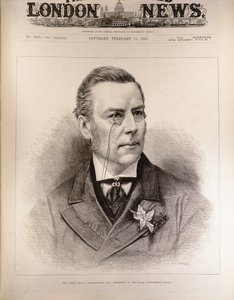 O certo Hon. Joseph Chamberlain (1836-1914), MP, Presidente do Conselho do Governo Local, de &39;The Illustrated London News&39;, 13 de fevereiro de 1886 de English School