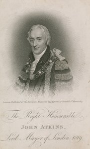 O honrado John Atkins, prefeito de Londres em 1819 de English School