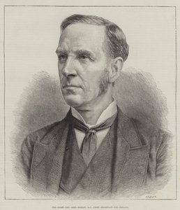 O Honorável John Morley, Deputado, Secretário Chefe para a Irlanda (gravura) de English School