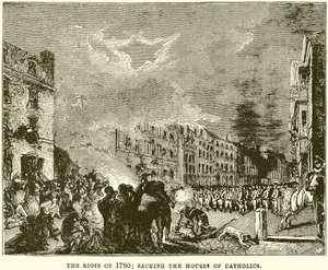 Os motins de 1780; Saqueando as casas dos católicos