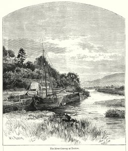 O rio Conway em Trefriw (gravura) de English School