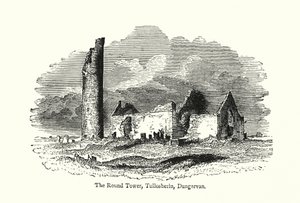 A Torre Redonda, Tullosherin, Dungarvan (gravura) de English School