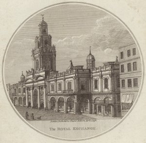 O Royal Exchange na cidade de Londres de English School