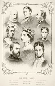 A Família Real da Rainha Vitória, de "A História Nacional e Doméstica da Inglaterra", de William Hickman Smith Aubrey (1858-1916) publicou Londres, c.1890 de English School