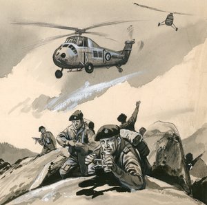 Os Royal Marine Commandos em um local problemático nos anos 60 de English School