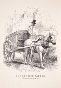 O Carter do Rubbish, do daguerreotype por Richard Beard, ilustração do trabalho de Londres e London Poor por Henry Mayhew, bar. 1862 de English School