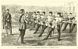 The Sandhurst Cadets no Bayonet Exercise, encurtar os braços! de English School