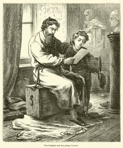 O Escultor e o jovem pintor (gravura) de English School