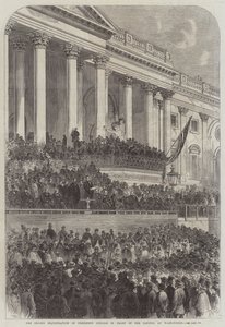 A Segunda Inauguração do Presidente Lincoln em frente ao Capitólio em Washington (gravura) de English School